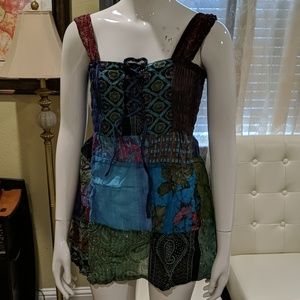 Bohemian patchwork shirt top